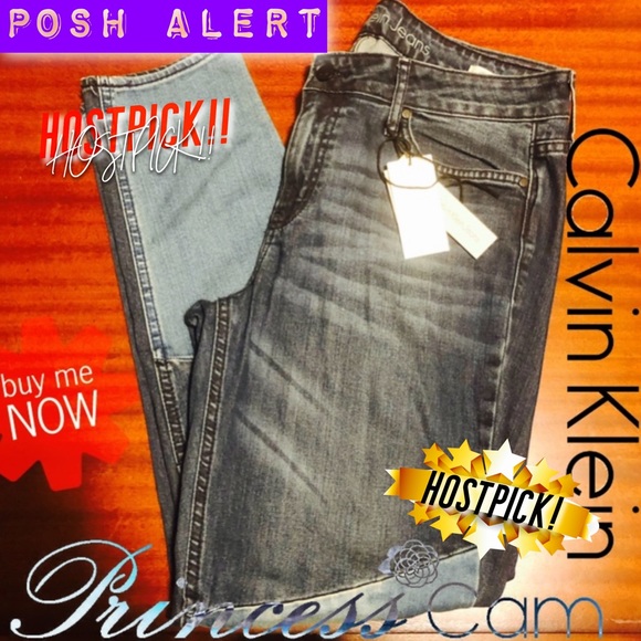 🤩🆕CALVIN KLEIN Skinny Anouk Colorblock Jeans 32 - Picture 5 of 8